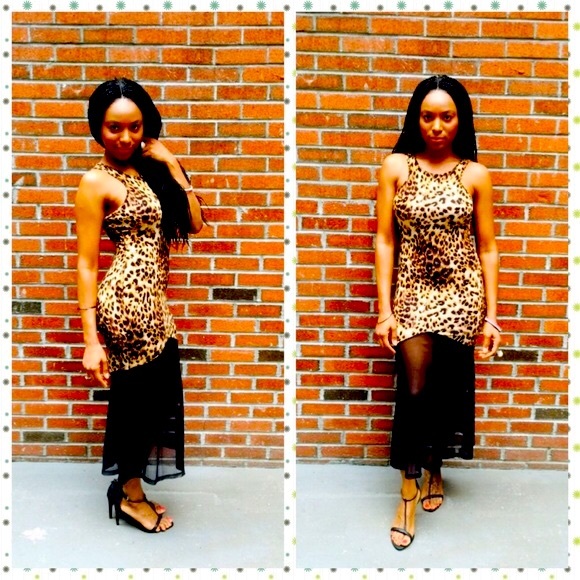 Dresses & Skirts - Leopard Animal Print Evening Party Maxi Dress